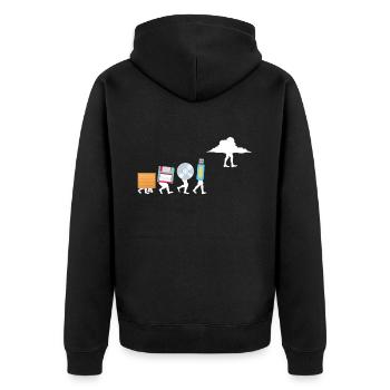 Programmierer Computercodierungssoftwareentwickler - Unisex Premium Bio Zip Hoodie - Schwarz - Hinten - Nico (187cm)
