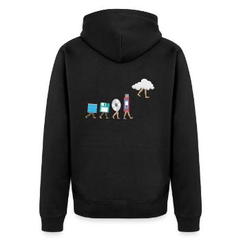 Programmierer Computercodierungssoftwareentwickler - Unisex Premium Bio Zip Hoodie - Schwarz - Hinten - Nico (187cm)