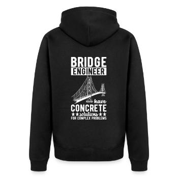 Ingénieur des ponts Construction de ponts - Veste à capuche bio Premium Unisexe - noir - Dos - Nico (187cm)