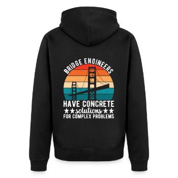 Ingénieur des ponts Construction de ponts - Veste à capuche bio Premium Unisexe - noir - Dos - Nico (187cm)