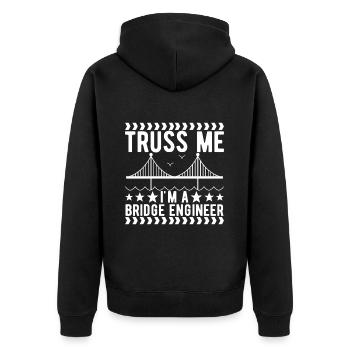Ingénieur des ponts Construction de ponts - Veste à capuche bio Premium Unisexe - noir - Dos - Nico (187cm)