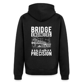Ingénieur des ponts Construction de ponts - Veste à capuche bio Premium Unisexe - noir - Dos - Nico (187cm)