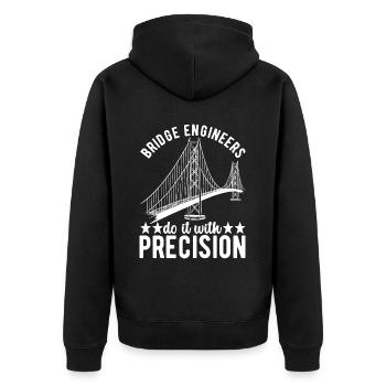 Ingénieur des ponts Construction de ponts - Veste à capuche bio Premium Unisexe - noir - Dos - Nico (187cm)