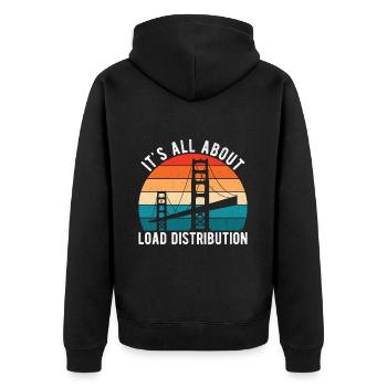 Bridge Engineer Bridge Construction - Unisex Premium Organic Zip Hoodie - black - Back - Nico (187cm)
