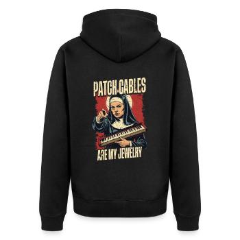 Synthesizer Synth Kick Drum DAW - Unisex Premium Organic Zip Hoodie - black - Back - Nico (187cm)