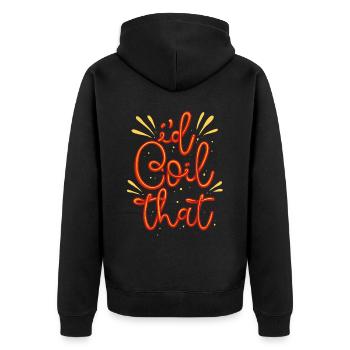 Audiovisual Technician AV Tech I'd Coil That - Unisex Premium Organic Zip Hoodie - black - Back - Nico (187cm)