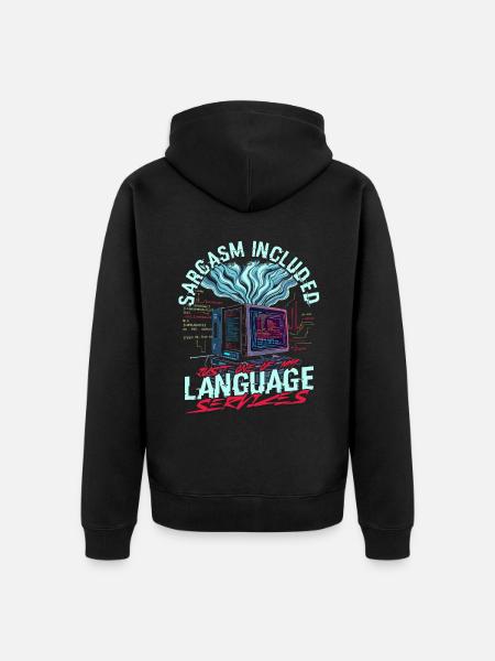 Computerlinguist - Unisex Premium Bio Zip Hoodie - Schwarz