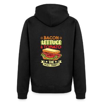 Les Trois Saints - Sandwich BLT - Veste à capuche bio Premium Unisexe - noir - Dos - Nico (187cm)