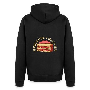 Meilleurs amis - Sandwich au beurre de cacahuète et à la gelée - Veste à capuche bio Premium Unisexe - noir - Dos - Nico (187cm)