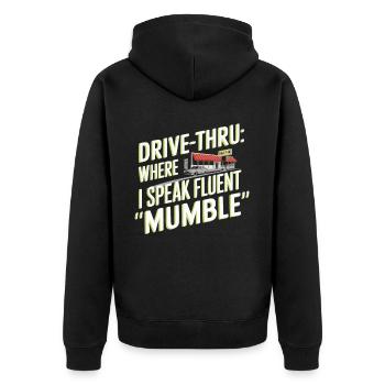 Drive Thru Operator Job Profession Fast Food - Unisex Premium Organic Zip Hoodie - black - Back - Nico (187cm)