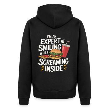 Drive Thru Operator Job Profession Fast Food - Unisex Premium Organic Zip Hoodie - black - Back - Nico (187cm)