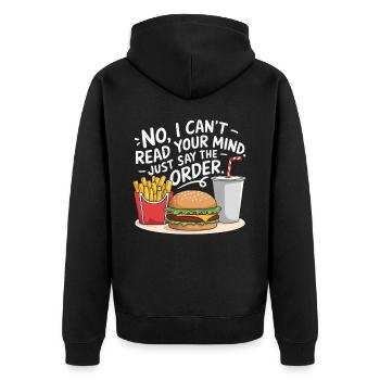 Drive Thru Operator Job Profession Fast Food - Unisex Premium Organic Zip Hoodie - black - Back - Nico (187cm)