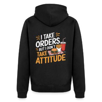 Drive Thru Operator Job Profession Fast Food - Unisex Premium Organic Zip Hoodie - black - Back - Nico (187cm)