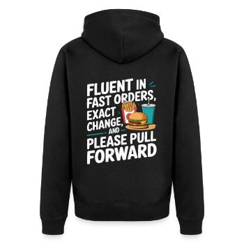 Drive Thru Operator Job Profession Fast Food - Unisex Premium Organic Zip Hoodie - black - Back - Nico (187cm)