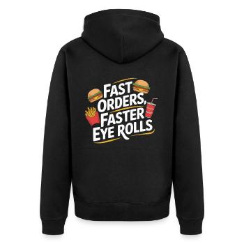 Drive Thru Operator Job Profession Fast Food - Unisex Premium Organic Zip Hoodie - black - Back - Nico (187cm)