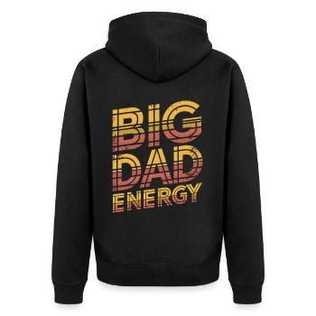 Geschenke Zum Vatertag Für Papa - Unisex Premium Bio Zip Hoodie - Schwarz - Hinten - Nico (187cm)
