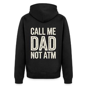 Geschenke Zum Vatertag Für Papa - Unisex Premium Bio Zip Hoodie - Schwarz - Hinten - Nico (187cm)