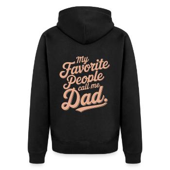 Geschenke Zum Vatertag Für Papa - Unisex Premium Bio Zip Hoodie - Schwarz - Hinten - Nico (187cm)