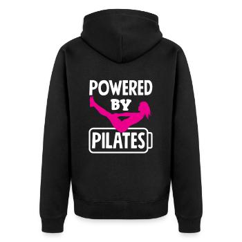 Motivation pour le Pilates : propulsé par le Pilates - Veste à capuche bio Premium Unisexe - noir - Dos - Nico (187cm)