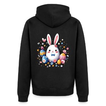 Easter Bunny - Unisex Premium Organic Zip Hoodie - black - Back - Nico (187cm)