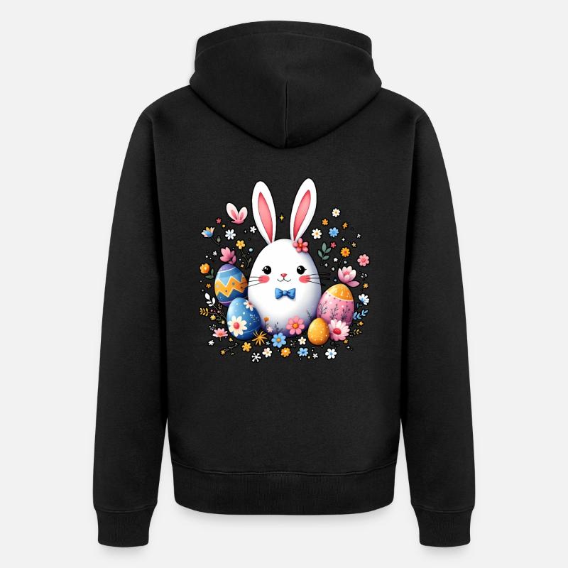 Lapin de Pâques - Veste à capuche bio Premium Unisexe - noir