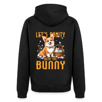 Let's Pawity with the bunny - Unisex Premium Organic Zip Hoodie - black - Back - Nico (187cm)