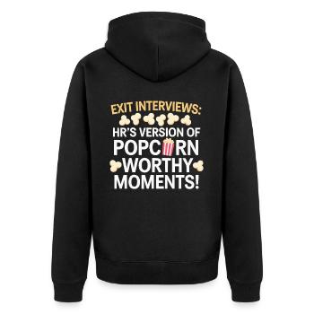HR Manager Human Resource Employee Exit Interview - Unisex Premium Organic Zip Hoodie - black - Back - Nico (187cm)