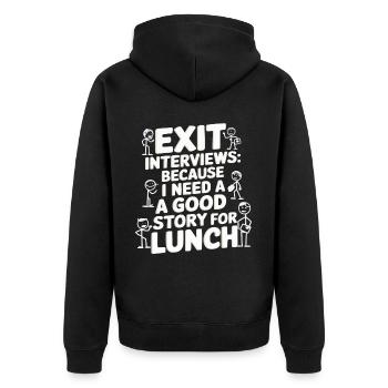 HR Manager Human Resource Employee Exit Interview - Unisex Premium Organic Zip Hoodie - black - Back - Nico (187cm)