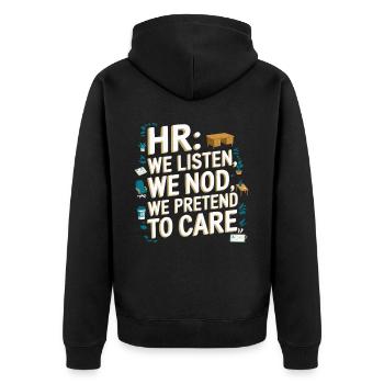 Gestionnaire des ressources humaines Ressources humaines Employé Milieu de travail Drame - Veste à capuche bio Premium Unisexe - noir - Dos - Nico (187cm)