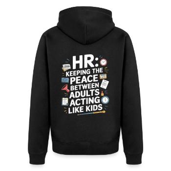 Gestionnaire des ressources humaines Ressources humaines Employé Milieu de travail Drame - Veste à capuche bio Premium Unisexe - noir - Dos - Nico (187cm)