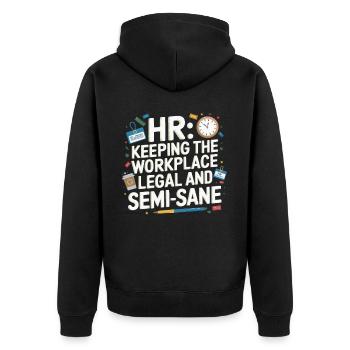 Gestionnaire des ressources humaines Ressources humaines Employé Milieu de travail Drame - Veste à capuche bio Premium Unisexe - noir - Dos - Nico (187cm)