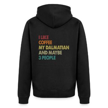 Dalmatiner Hunde Liebhaber Hundebesitzer - Unisex Premium Bio Zip Hoodie - Schwarz - Hinten - Nico (187cm)
