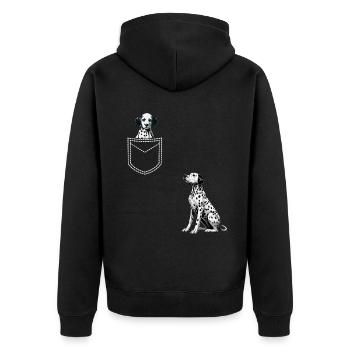 Dalmatiner Hunde Liebhaber Hundebesitzer - Unisex Premium Bio Zip Hoodie - Schwarz - Hinten - Nico (187cm)