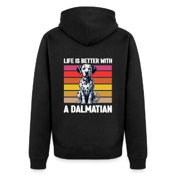 Dalmatiner Hunde Liebhaber Hundebesitzer - Unisex Premium Bio Zip Hoodie - Schwarz - Hinten - Nico (187cm)
