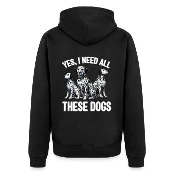 Dalmatiner Hunde Liebhaber Hundebesitzer - Unisex Premium Bio Zip Hoodie - Schwarz - Hinten - Nico (187cm)