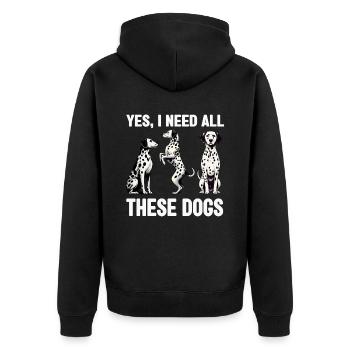 Dalmatiner Hunde Liebhaber Hundebesitzer - Unisex Premium Bio Zip Hoodie - Schwarz - Hinten - Nico (187cm)