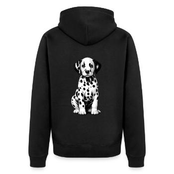 Dalmatiner Hunde Liebhaber Hundebesitzer - Unisex Premium Bio Zip Hoodie - Schwarz - Hinten - Nico (187cm)