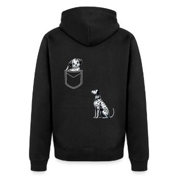 Dalmatiner Hunde Liebhaber Hundebesitzer - Unisex Premium Bio Zip Hoodie - Schwarz - Hinten - Nico (187cm)