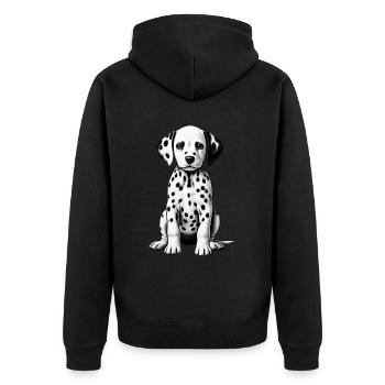 Dalmatiner Hunde Liebhaber Hundebesitzer - Unisex Premium Bio Zip Hoodie - Schwarz - Hinten - Nico (187cm)
