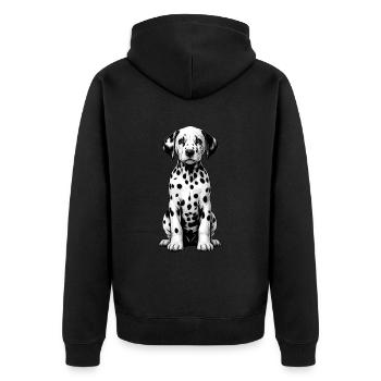 Dalmatiner Hunde Liebhaber Hundebesitzer - Unisex Premium Bio Zip Hoodie - Schwarz - Hinten - Nico (187cm)