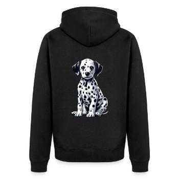 Dalmatiner Hunde Liebhaber Hundebesitzer - Unisex Premium Bio Zip Hoodie - Schwarz - Hinten - Nico (187cm)