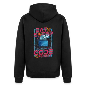 Theoretical Computer Scientist - Unisex Premium Organic Zip Hoodie - black - Back - Nico (187cm)
