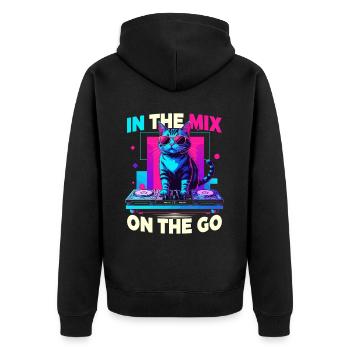 Synthesizer Synth Kick Drum DAW - Unisex Premium Organic Zip Hoodie - black - Back - Nico (187cm)