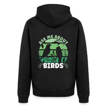 Bird Ornithologist - Unisex Premium Organic Zip Hoodie - black - Back - Nico (187cm)