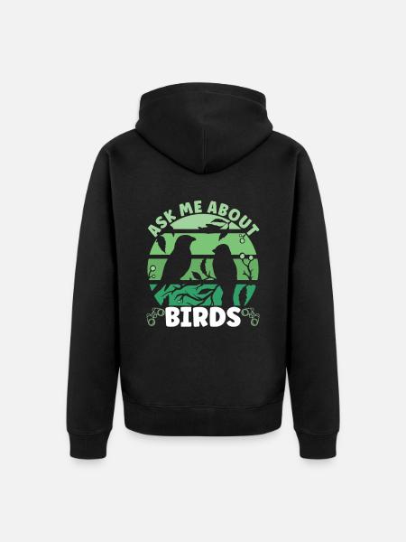 Bird Ornithologist - Unisex Premium Organic Zip Hoodie - black