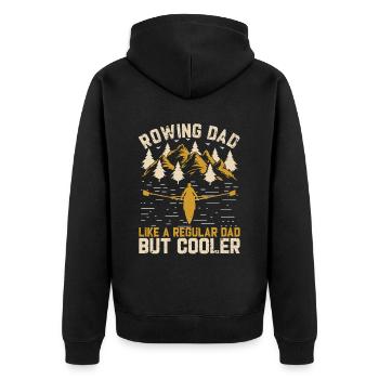 Ruder Dad - Unisex Premium Bio Zip Hoodie - Schwarz - Hinten - Nico (187cm)