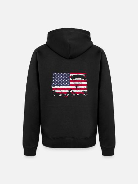 Skydive - Unisex Premium Organic Zip Hoodie - black