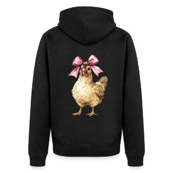 Coquette Bow Chicken Farm Ferme Rosa Fête des Mères - Veste à capuche bio Premium Unisexe - noir - Dos - Nico (187cm)