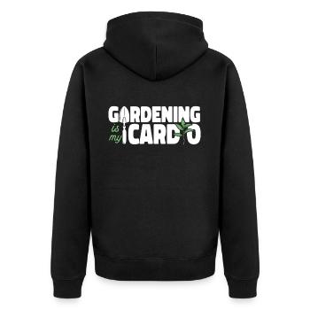 Plant Lover Gardening Gardening Is - Unisex Premium Bio Zip Hoodie - Schwarz - Hinten - Nico (187cm)