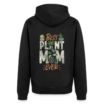 Amoureux des plantes Jardinage Maman Best - Veste à capuche bio Premium Unisexe - noir - Dos - Nico (187cm)